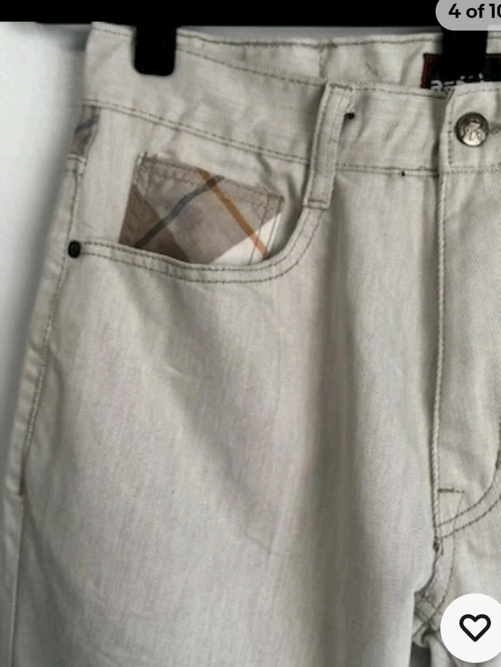 VTG Red Ape Baggy Y2K Jeans Size 36 Plaid Pockets Gray Hip Hop